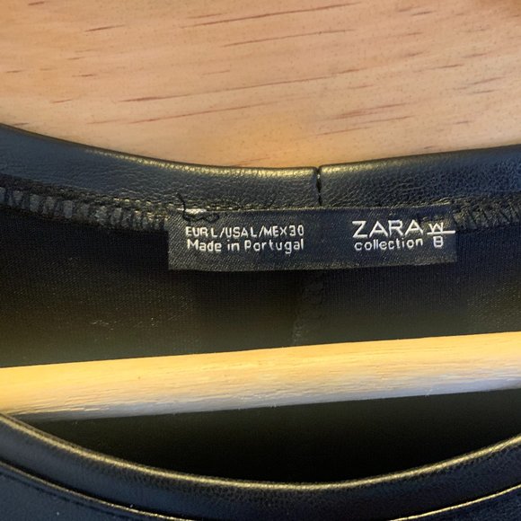 ZARA FAUX LEATHER WITH EMBROIDERY BLOUSE - Picture 4 of 4